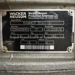 2017 Wacker BS60-2I For Sale