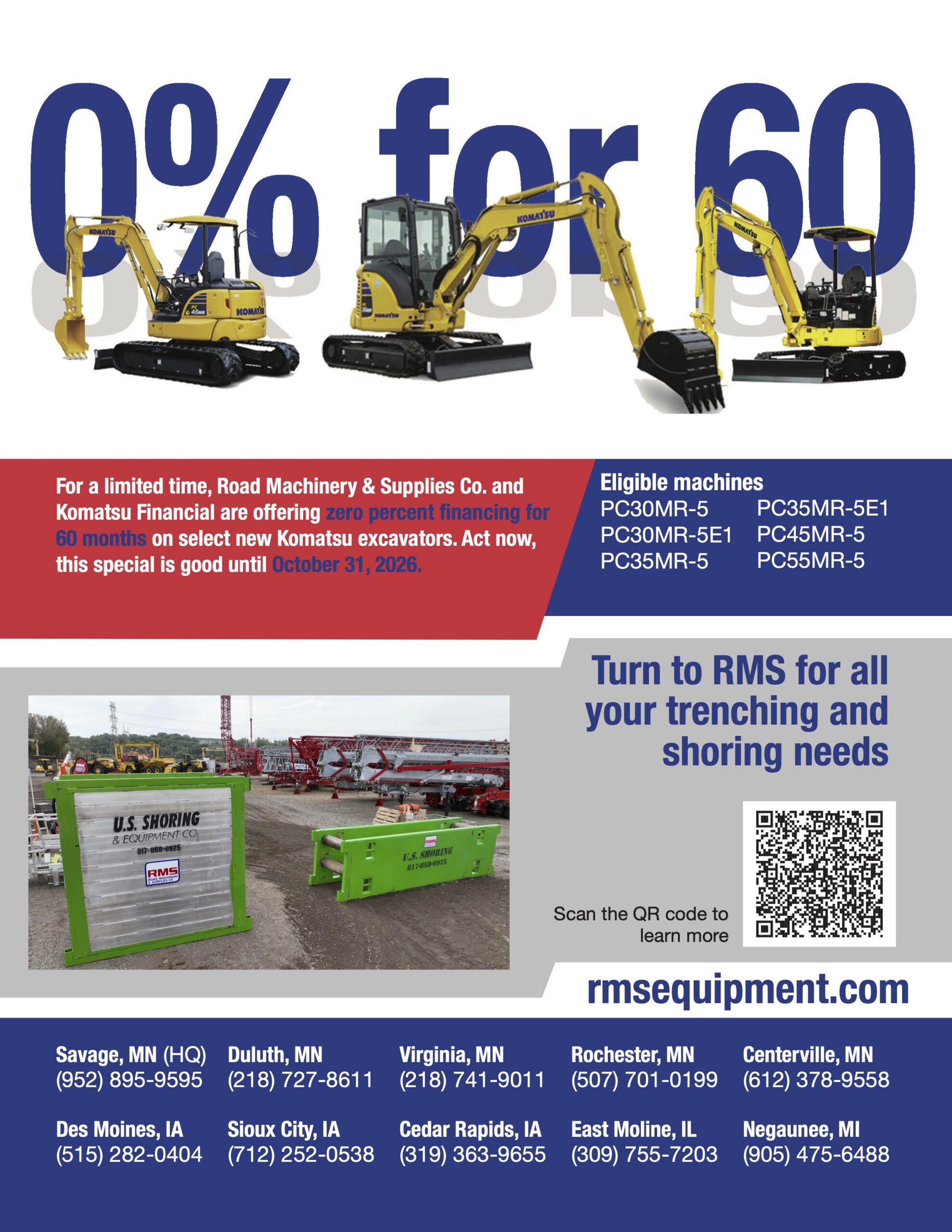0% for 60 Months Komatsu Excavators - Road Machinery & Supplies Co.